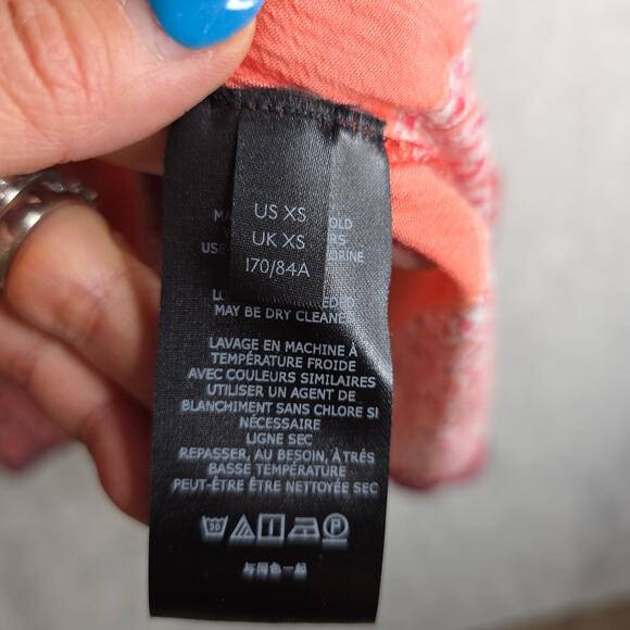 Free People XS Luna Scarf Lacey Print Exaggerated BellSleeve Boho Red Mini Dress - Picture 15 of 16